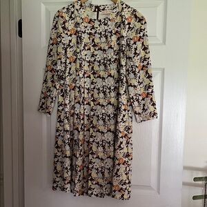 Tory Burch Cream and Orange Floral Dress